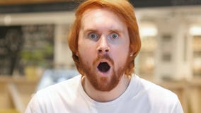 Shocked Man Portrait at Work, Amazed by Surprise royalty free stock photos Shocked Man Portrait at Work, Amazed by Surprise royalty free stock photos