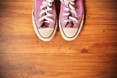 Shoes standing on wood background royalty free stock photography Shoes standing on wood background royalty free stock photography