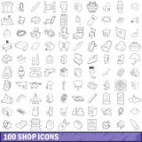 100 shop icons set, outline style. 100 shop icons set in outline style for any design vector illustration vector illustration 100 shop icons set, outline style. 100 shop icons set in outline style for any design vector illustration vector illustration