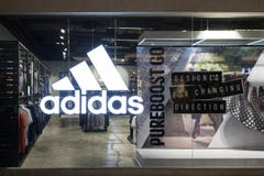 Shoppers Are Seen In An Adidas Store Editorial Photo - Image of fashion,  mall: 129447936