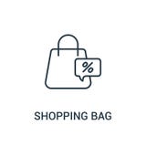 shopping bag icon vector from ads collection. Thin line shopping bag outline icon vector illustration. Linear symbol for use on royalty free illustration shopping bag icon vector from ads collection. Thin line shopping bag outline icon vector illustration. Linear symbol for use on royalty free illustration