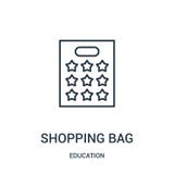 shopping bag icon vector from education collection. Thin line shopping bag outline icon vector illustration royalty free illustration shopping bag icon vector from education collection. Thin line shopping bag outline icon vector illustration royalty free illustration
