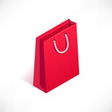 Shopping bag isometric icon royalty free illustration Shopping bag isometric icon royalty free illustration