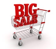 Shopping Cart Full Of Discounts Royalty Free Stock Images