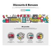 Shopping discounts flat line web graphics stock illustration Shopping discounts flat line web graphics stock illustration