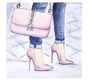 Shopping girl stock illustration Shopping girl stock illustration