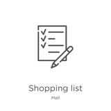 shopping list icon vector from mall collection. Thin line shopping list outline icon vector illustration. Outline, thin line stock illustration shopping list icon vector from mall collection. Thin line shopping list outline icon vector illustration. Outline, thin line stock illustration