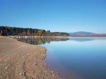 Shore at Orava reservoir (Oravská Priehrada) royalty free stock image Shore at Orava reservoir (Oravská Priehrada) royalty free stock image