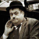 SHOREHAM-BY-SEA, WEST-SUSSEX/UK - 30. AUGUST: Oliver Hardy-looka lizenzfreie stockbilder SHOREHAM-BY-SEA, WEST-SUSSEX/UK - 30. AUGUST: Oliver Hardy-looka lizenzfreie stockbilder