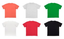 Shortsleeve Cotton Tshirt Templates Of Various Colors Isolated On White Royalty Free Stock Photos
