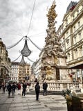 Shot of the Graben street and the Wiener Pestsäule statue stock photos Shot of the Graben street and the Wiener Pestsäule statue stock photos