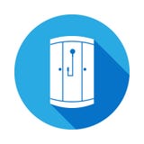 shower cabin icon with long shadow. Bathroom and sauna element icon with long shadow. Signs, outline symbols collection icon for w stock illustration shower cabin icon with long shadow. Bathroom and sauna element icon with long shadow. Signs, outline symbols collection icon for w stock illustration