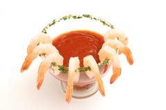 Shrimp Cocktail On White Royalty Free Stock Photography Shrimp Cocktail On White Royalty Free Stock Photography