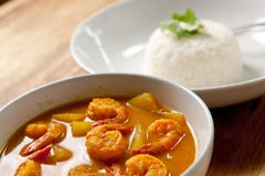 Shrimp Curry With Rice. Royalty Free Stock Photos