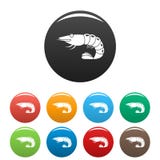 Shrimp icons set color vector illustration Shrimp icons set color vector illustration