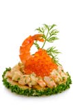 Shrimp Salad And Red Caviar Royalty Free Stock Image Shrimp Salad And Red Caviar Royalty Free Stock Image