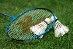 Shuttlecock And Badminton Royalty Free Stock Image