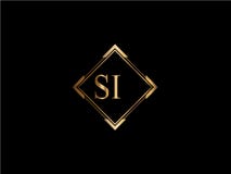 SIanfangsdiamantform Goldfarbe neuerer Logo Design stock abbildung SIanfangsdiamantform Goldfarbe neuerer Logo Design stock abbildung