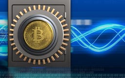 sicheres bitcoin 3d Safe vektor abbildung sicheres bitcoin 3d Safe vektor abbildung