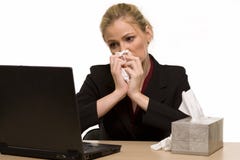 Sick At Work Royalty Free Stock Photography