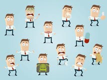 Sick cartoon man collection Stock Photo Sick cartoon man collection Stock Photo