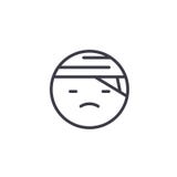 Sick Emoji concept line editable vector, concept icon. Sick Emoji concept linear emotion illustration royalty free illustration Sick Emoji concept line editable vector, concept icon. Sick Emoji concept linear emotion illustration royalty free illustration