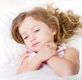 Sick or sad child in bed royalty free stock photos Sick or sad child in bed royalty free stock photos