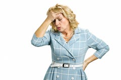 Sick white-skin woman with stong headache. stock images Sick white-skin woman with stong headache. stock images