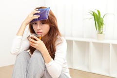 Sick Woman caught Cold and fever stock images Sick Woman caught Cold and fever stock images