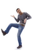 Side View Of Amused Man Dancing Royalty Free Stock Photos