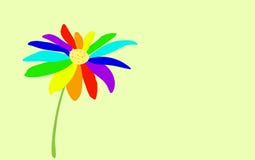 Sieben-Farbblume gemalt auf einem leicht hellblauen Hintergrund LGBT-Symbol vektor abbildung Sieben-Farbblume gemalt auf einem leicht hellblauen Hintergrund LGBT-Symbol vektor abbildung