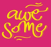Sign Awesome. Hand drawn design element. Vector. stock illustration Sign Awesome. Hand drawn design element. Vector. stock illustration