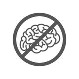 Sign with brain, concept of to deny the thinking. Brain no thought stagnation depression ban. EPS 10. stock illustration Sign with brain, concept of to deny the thinking. Brain no thought stagnation depression ban. EPS 10. stock illustration