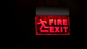 Sign emergency exit in case of fire