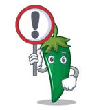 With sign green chili character cartoon royalty free illustration With sign green chili character cartoon royalty free illustration