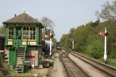 Signal Box And Train Tracks Stock Photography