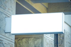 Signboard shop or restaurant. Mock up. Rectangular shape. stock images Signboard shop or restaurant. Mock up. Rectangular shape. stock images