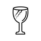 Signe cassé et symbole en verre de vecteur d'icône d'isolement sur le backg blanc illustration libre de droits Signe cassé et symbole en verre de vecteur d'icône d'isolement sur le backg blanc illustration libre de droits