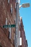 Signe de Salem Street vu à Boston du centre, mA, Etats-Unis photos stock Signe de Salem Street vu à Boston du centre, mA, Etats-Unis photos stock