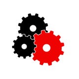 Signe de symbole de silhouette de roue dentée - icône illustration stock Signe de symbole de silhouette de roue dentée - icône illustration stock