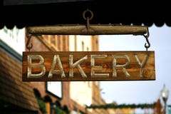 Signe en bois de boulangerie Image stock Signe en bois de boulangerie Image stock