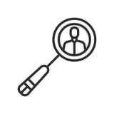 Signe et symbole de vecteur d'icône de chercheuse de personnes d'isolement sur le Ba blanc illustration de vecteur Signe et symbole de vecteur d'icône de chercheuse de personnes d'isolement sur le Ba blanc illustration de vecteur