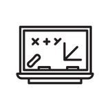 Signe et symbole de vecteur d'icône de tableau noir d'isolement sur le backgro blanc illustration libre de droits Signe et symbole de vecteur d'icône de tableau noir d'isolement sur le backgro blanc illustration libre de droits