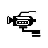 Signe et symbole de vecteur d'icône de vue de côté de caméra vidéo d'isolement sur W illustration de vecteur Signe et symbole de vecteur d'icône de vue de côté de caméra vidéo d'isolement sur W illustration de vecteur