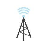 Signe sans fil et symbole de vecteur d'icône de connectivité d'isolement sur le wh illustration libre de droits Signe sans fil et symbole de vecteur d'icône de connectivité d'isolement sur le wh illustration libre de droits