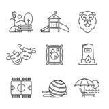 Signes de bâtiments de récréation, de tourisme et de sport réglés illustration libre de droits Signes de bâtiments de récréation, de tourisme et de sport réglés illustration libre de droits