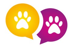 Signes de message avec des marques de pied d'animaux illustration de vecteur Signes de message avec des marques de pied d'animaux illustration de vecteur