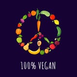 Signo de la paz de verduras y de frutas stock de ilustración Signo de la paz de verduras y de frutas stock de ilustración