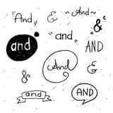Signos '&' indicados con letras de la mano stock de ilustración Signos '&' indicados con letras de la mano stock de ilustración