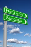 Signpost for success and hard work